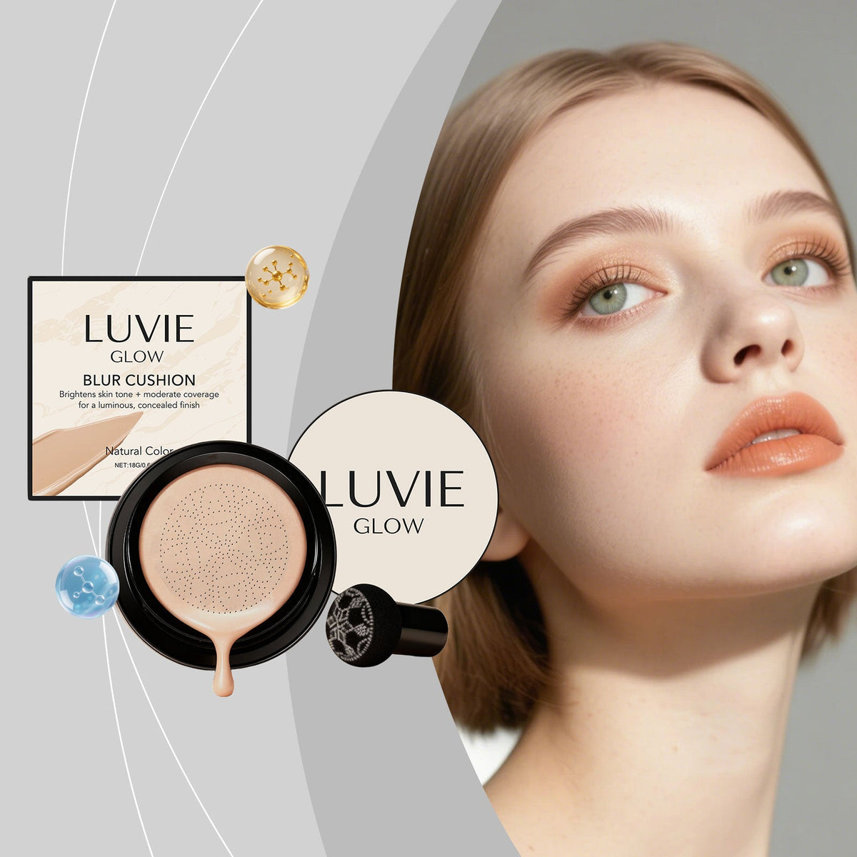 Applying radiant cushion foundation with sponge