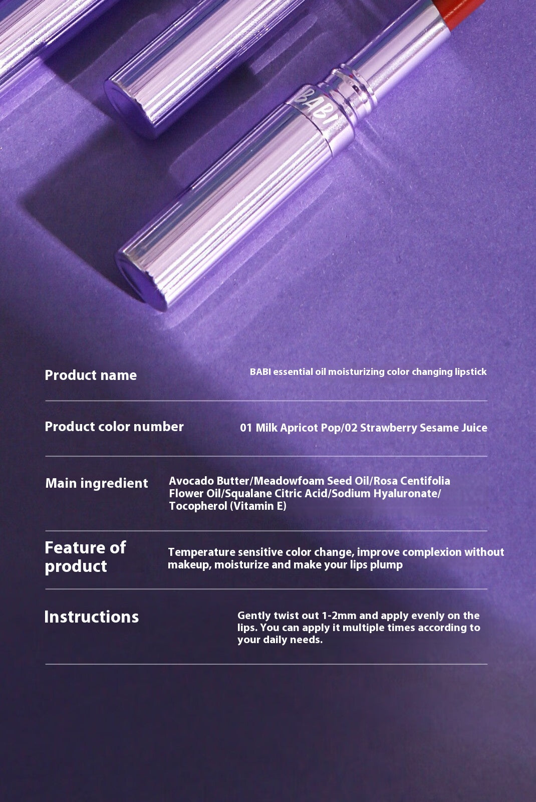 Colour-changing lipstick packaging box