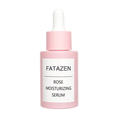 Rose facial serum bottle with dropper applicator