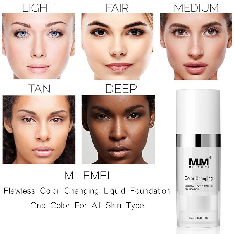 Before and after using concealer liquid foundation for even skin tone