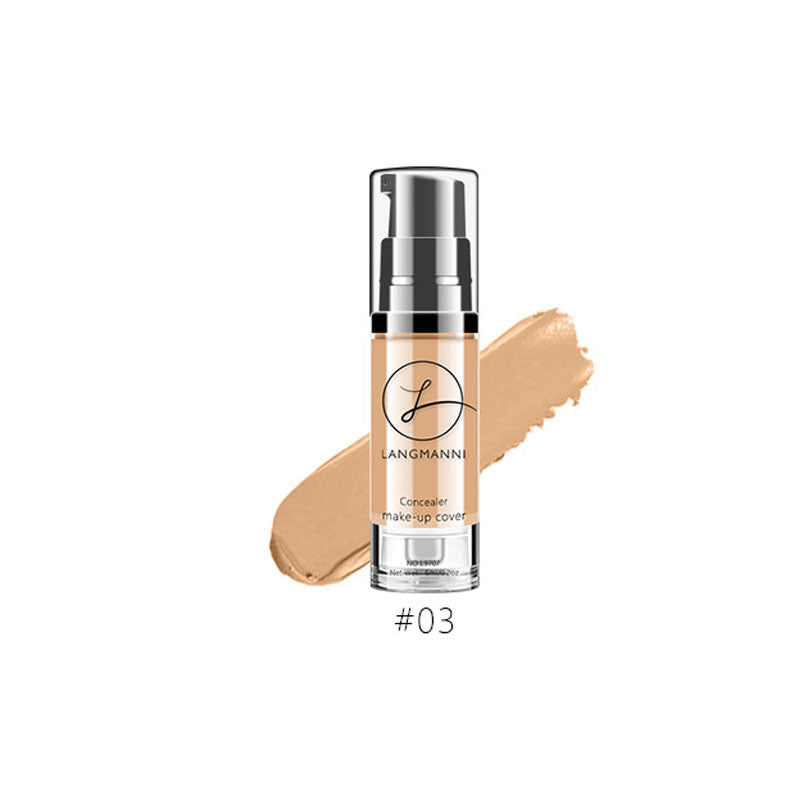 Model wearing waterproof liquid concealer foundation for flawless coverage