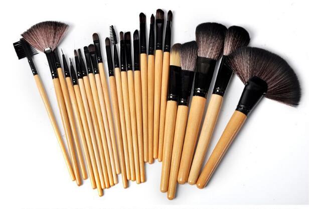 Close-up of makeup brush bristles