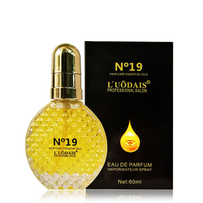 Applying leave-in hair serum to hair