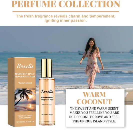Roxelis coconut perfume spray bottle