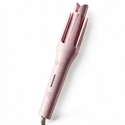 Automatic hair curler rotating barrel close-up