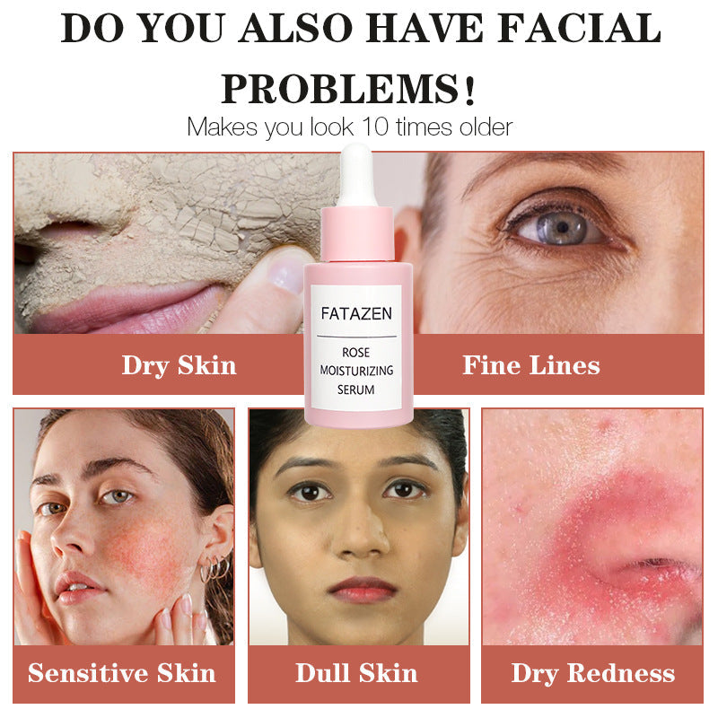 Before and after using rose facial serum