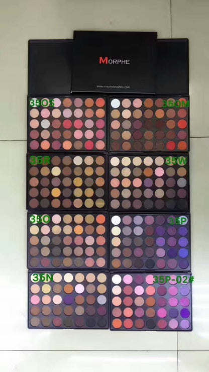 MORPHE35 eyeshadow palette open showing shade layout