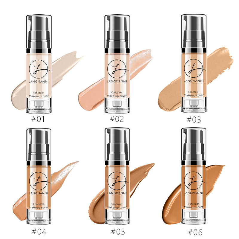 Before and after using waterproof liquid concealer foundation