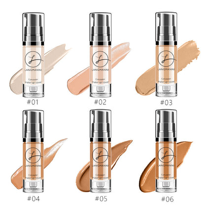 Before and after using waterproof liquid concealer foundation