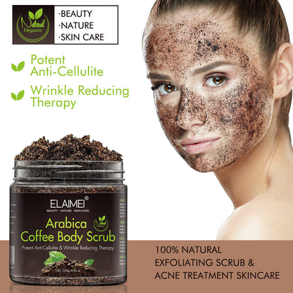 Coffee body scrub jar packaging