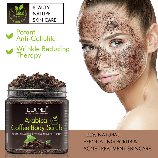 Coffee body scrub jar packaging