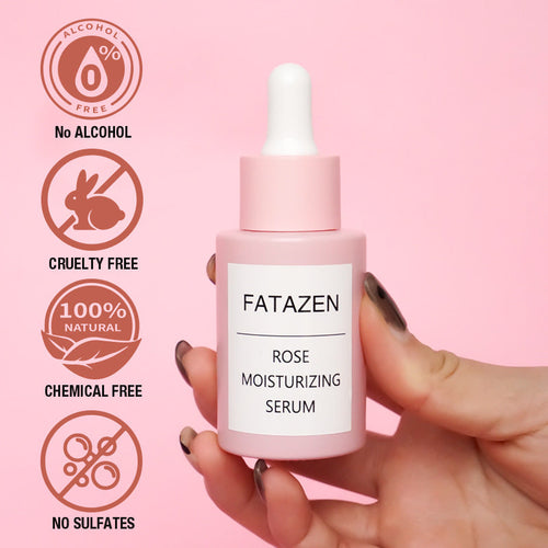 Rose facial serum bottle packaging