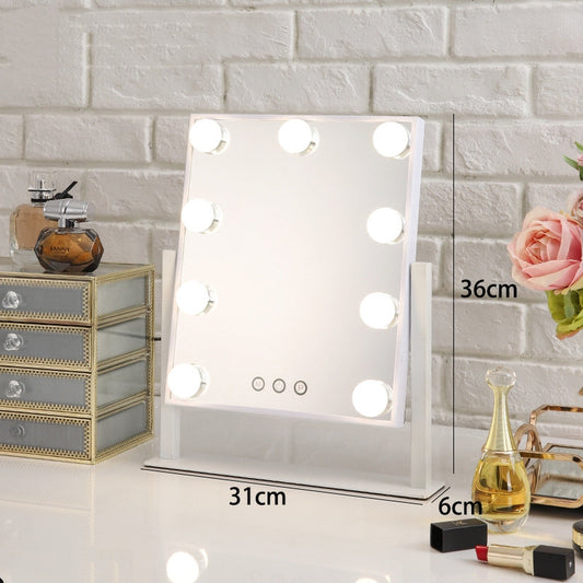 LED vanity makeup mirror with 360 degree rotation