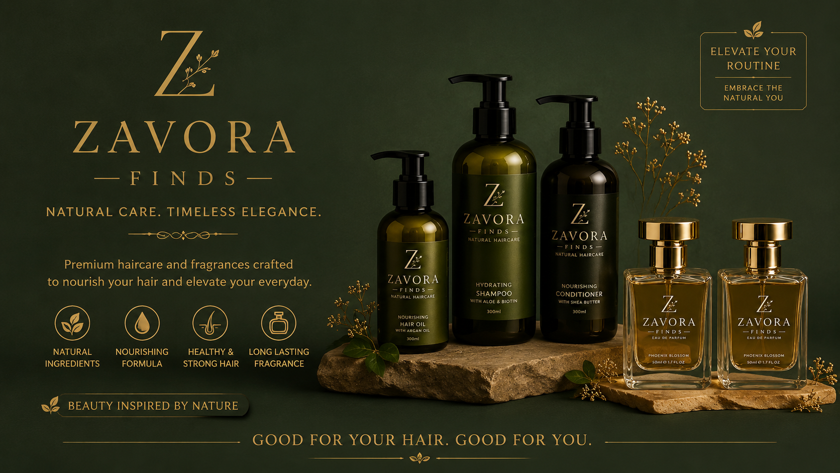 Zavora Finds homepage banner showcasing makeup and fragrance collection
