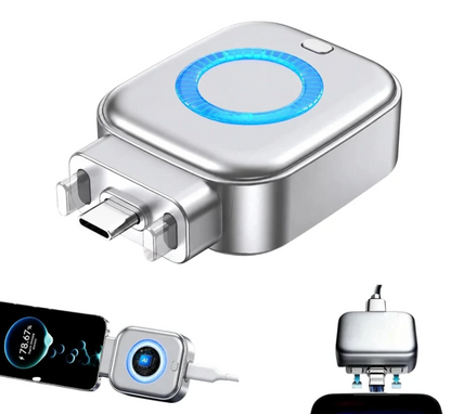 Close-up of compact wireless phone charger