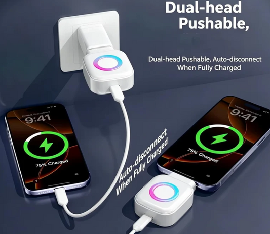 Compact dual-head wireless phone charger