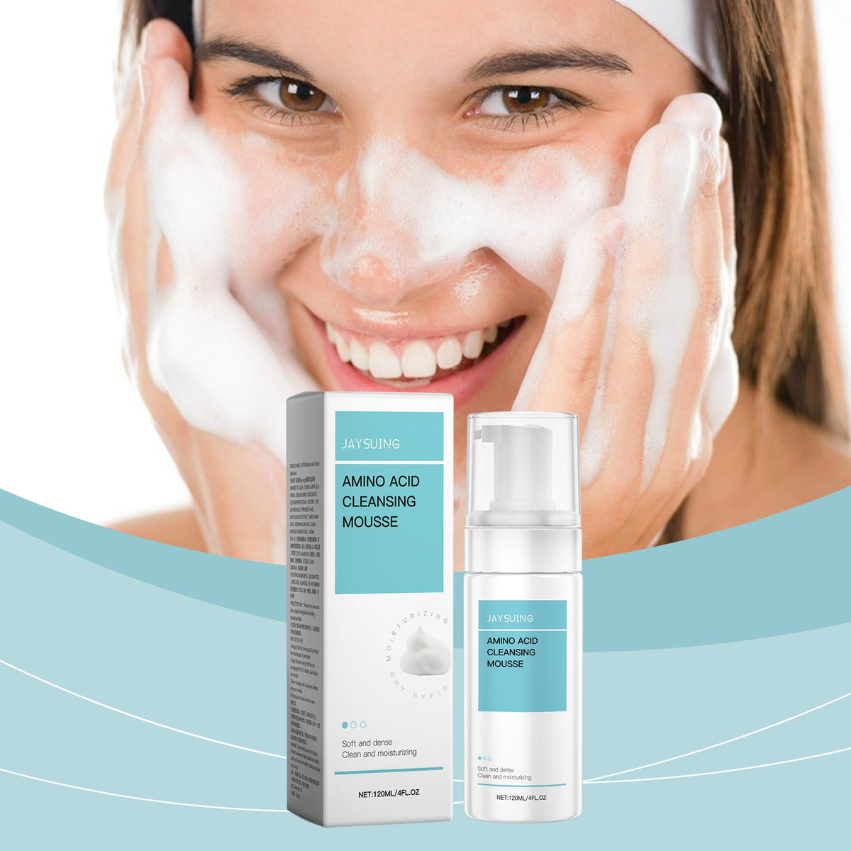 Before and after using cleansing mousse
