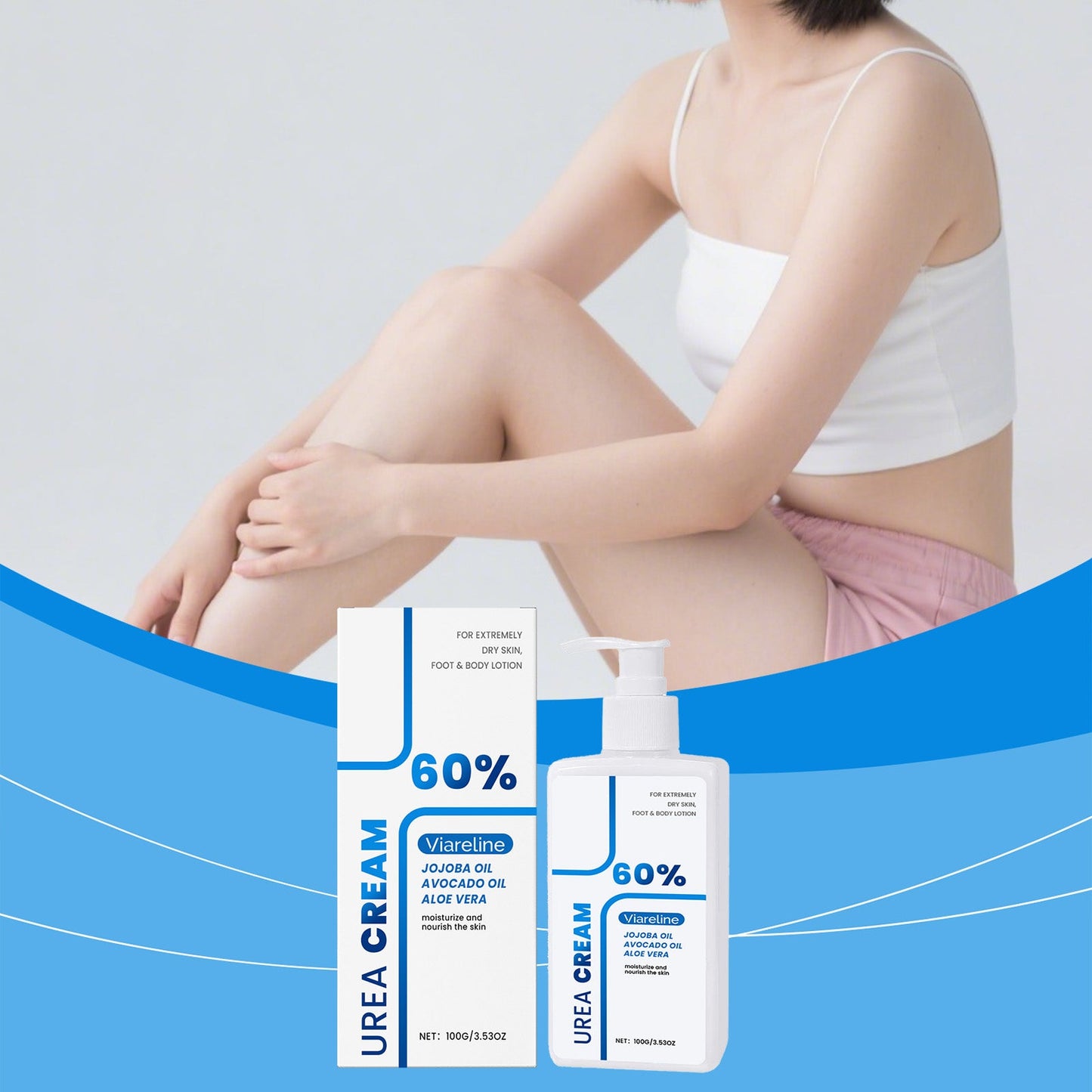 Urea body lotion texture close-up