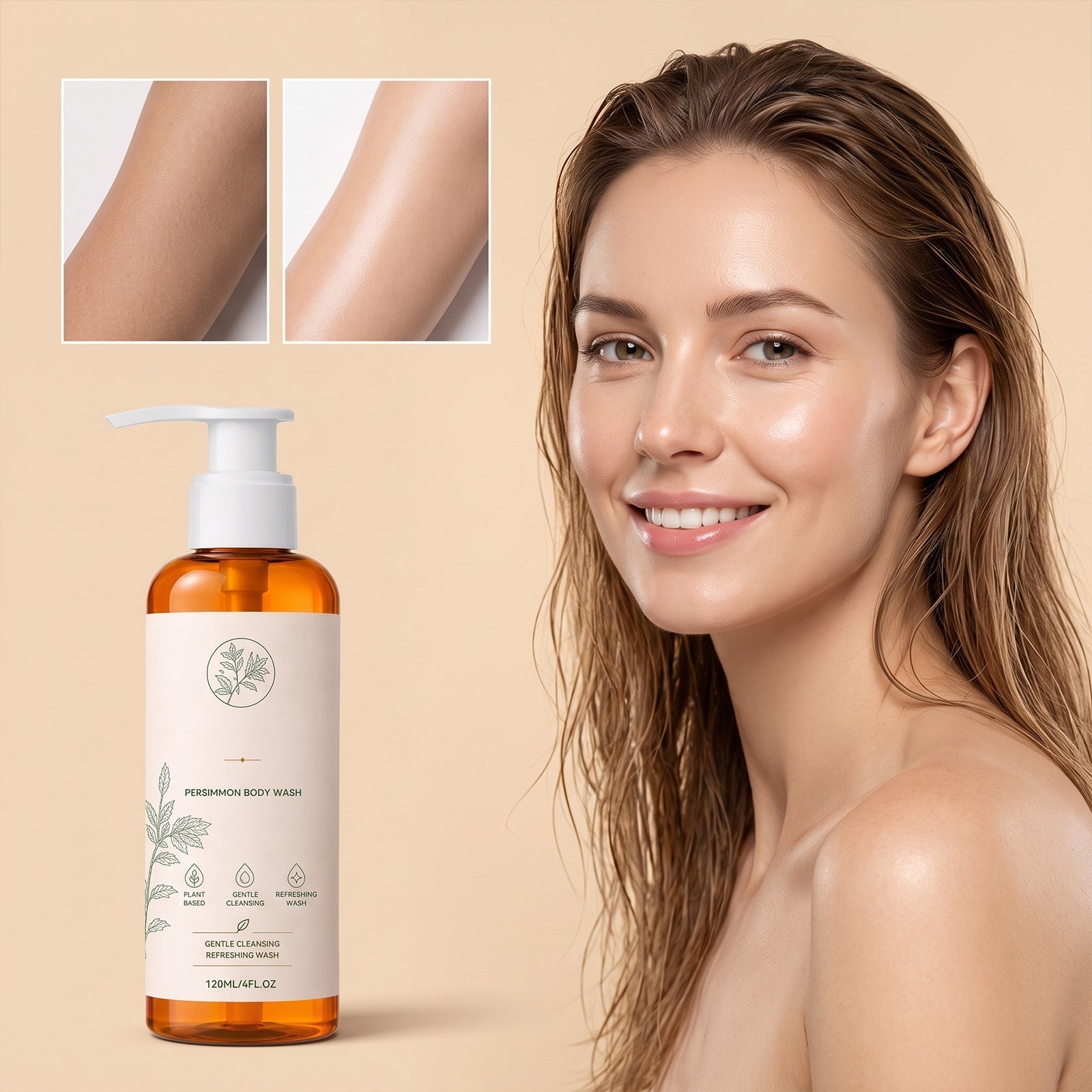 Persimmon body wash texture close-up