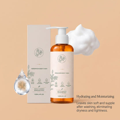 Persimmon body wash bottle pump dispenser detail