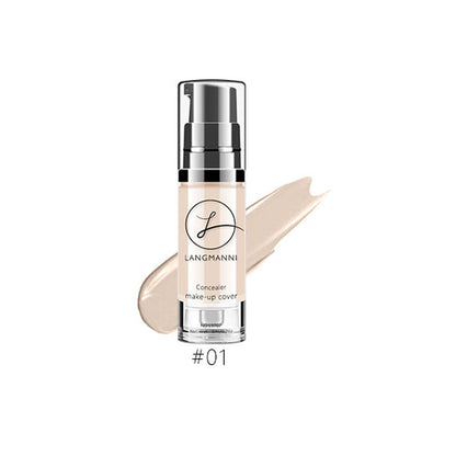 Waterproof liquid concealer and foundation bottle on white background